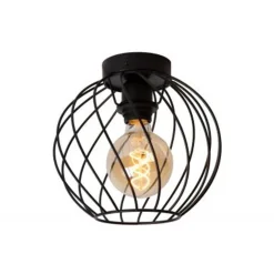 Lucide DANZA Plafonnière-Zwart-Ø25-1xE27-40W-Metaal Sale