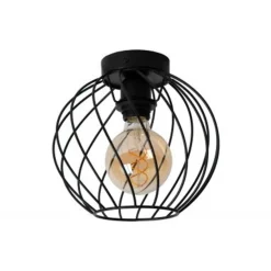 Lucide DANZA Plafonnière-Zwart-Ø25-1xE27-40W-Metaal Sale