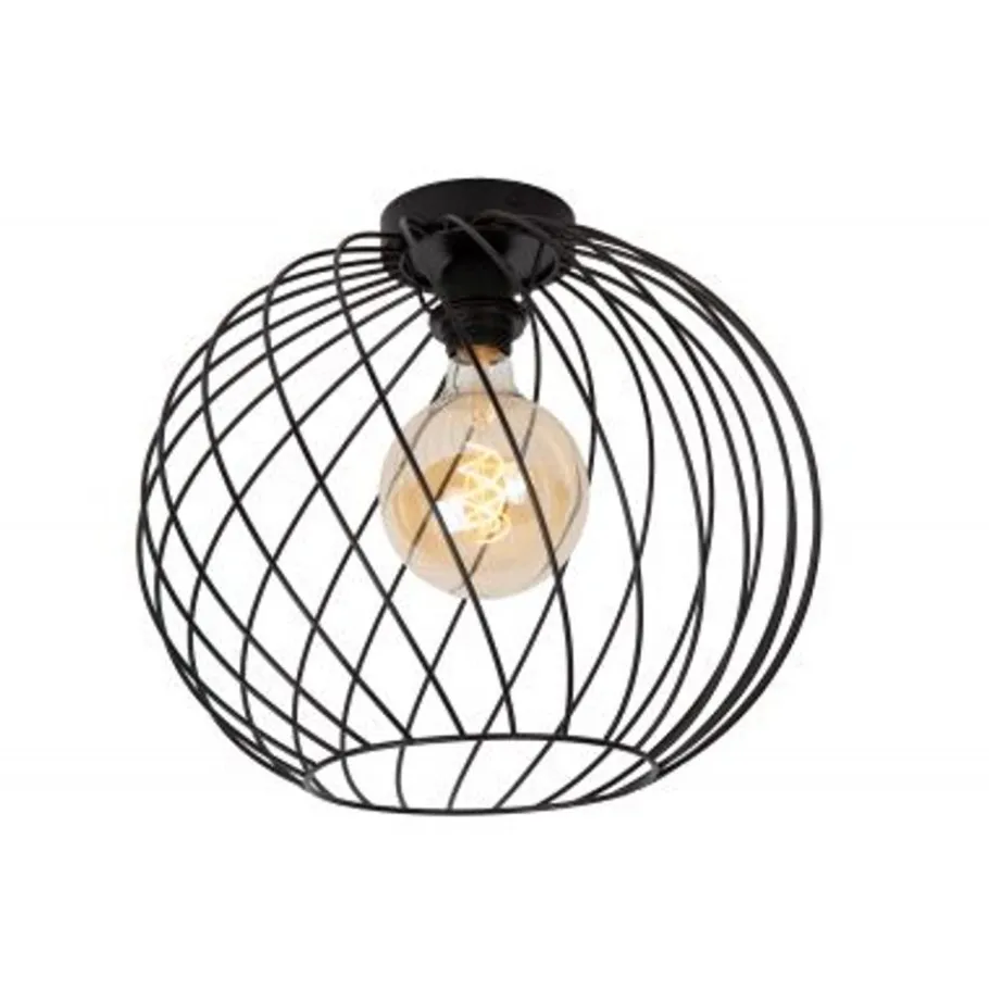 Lucide DANZA Plafonnière-Zwart-Ø40-1xE27-40W-Metaal Best