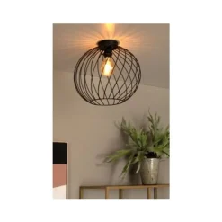 Lucide DANZA Plafonnière-Zwart-Ø40-1xE27-40W-Metaal Best