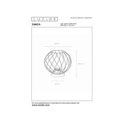 Lucide DANZA Tafellamp-Zwart-Ø25-1xE27-40W-Metaal Hot
