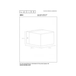 Lucide DEVI - Wandlamp - 1xG9 - Zwart New