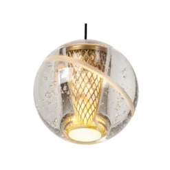 Lucide DILENKO Hanglamp-Mat Go.-LED Dimb.-3,5W-2700K-Glas Hot