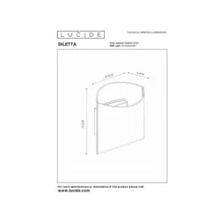 Lucide DILETTA Wandlamp-Wit-1xG9-40W-Alumin. New