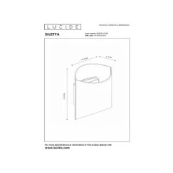 Lucide DILETTA Wandlamp-Zwart-1xG9-40W-Alumin.