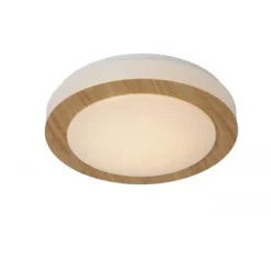 Lucide DIMY - Plafonnière Badkamer - Ø 28,6 cm - LED Dimb. - 1x12W 3000K - IP21 - 3 StepDim - Licht hout Online