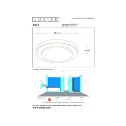 Lucide DIMY - Plafonnière Badkamer - Ø 28,6 cm - LED Dimb. - 1x12W 3000K - IP21 - 3 StepDim - Hout Discount