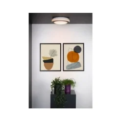 Lucide DIMY - Plafonnière Badkamer - Ø 28,6 cm - LED Dimb. - 1x12W 3000K - IP21 - 3 StepDim - Zwart Hot