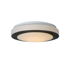 Lucide DIMY - Plafonnière Badkamer - Ø 28,6 cm - LED Dimb. - 1x12W 3000K - IP21 - 3 StepDim - Zwart Hot