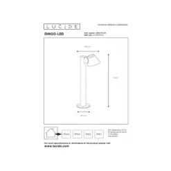 Lucide DINGO-LED - Sokkellamp Buiten - Ø 11,5 cm - LED Dimb. - GU10 - 1x5W 3000K - IP44 - Antraciet