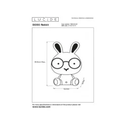 Lucide DODO RABBIT TAFELLAMP LED 3W ROSE 71591/03/66 Discount