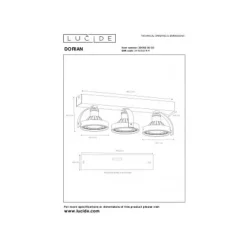 Lucide DORIAN - Plafondspot - LED Dim to warm - GU10 - 3x12W 2200K/3000K - Zwart Sale