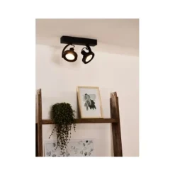 Lucide DORIAN - Plafondspot - LED Dim to warm - GU10 - 2x12W 2200K/3000K - Zwart