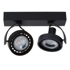 Lucide DORIAN - Plafondspot - LED Dim to warm - GU10 - 2x12W 2200K/3000K - Zwart