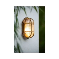 Lucide DUDLEY - Wandlamp Buiten - 1xE27 - IP65 - Mat Goud / Messing Sale