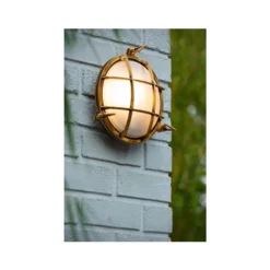 Lucide DUDLEY - Wandlamp Buiten - Ø 25 cm - 1xE27 - IP65 - Mat Goud / Messing Discount