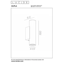Lucide DUPLA - Wandspot / Wandlamp - 2xGU10 (MR11) - Roest bruin Hot