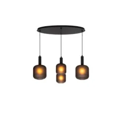 Lucide ELOISE Hanglamp-Zwart-4xE27-40W-Glas Best