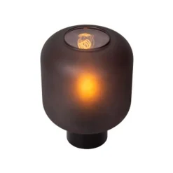 Lucide ELOISE Tafellamp-Zwart-Ø21-1xE27-40W-Glas