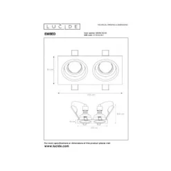 Lucide EMBED - Inbouwspot - 2xGU10 - Zwart Discount