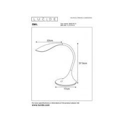 Lucide EMIL - Bureaulamp - Ø 17 cm - LED Dimb. - 1x6W 3000K - Wit Online