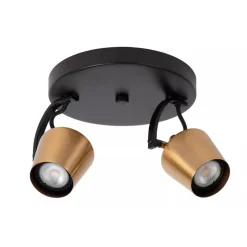 Lucide EMILE - Plafondspot - Ø 20 cm - 2xGU10 - Mat Goud / Messing