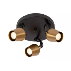 Lucide EMILE - Plafondspot - Ø 23 cm - 3xGU10 - Mat Goud / Messing