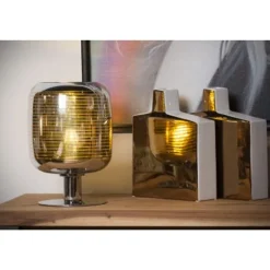 Lucide ERYN - Tafellamp - Ø 20 cm - 1xE27 - Chroom