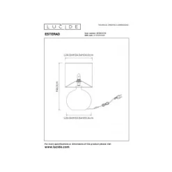 Lucide ESTERAD Tafellamp-Zwart-1xE14-60W-Glas Hot