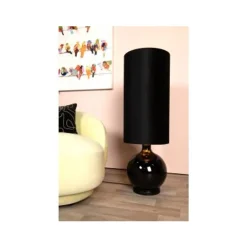 Lucide ESTERAD Vloerlamp-Zwart-Ø34-1xE27-60W-Glas Best