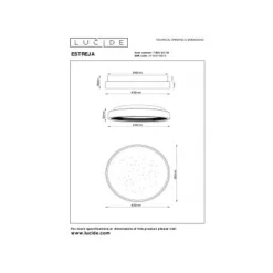 Lucide ESTREJA Plafonnière-Zwart-Ø40-LED Dimb.-40W New