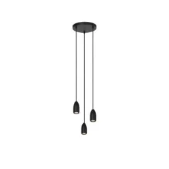 Lucide EVORA Hanglamp-Zwart-Ø25-3xGU10-35W-Metaal Online