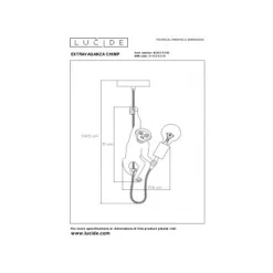 Lucide EXTRAVAGANZA CHIMP - Hanglamp - Ø 18 cm - 1xE27 - Zwart Online
