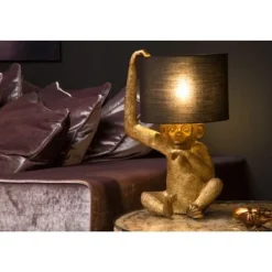 Lucide EXTRAVAGANZA CHIMP - Tafellamp - Ø 30 cm - 1xE14 - Zwart