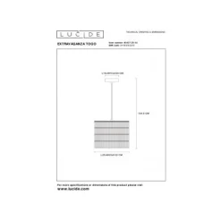 Lucide EXTRAVAGANZA TOGO - Hanglamp - Ø 25 cm - 1xE27 - Okergeel Outlet