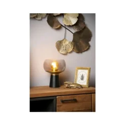 Lucide FARRIS Tafellamp-Zwart-1xE27-25W-Glas Online