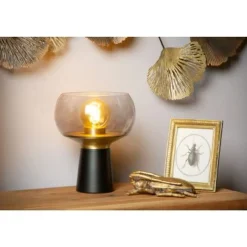 Lucide FARRIS Tafellamp-Zwart-1xE27-25W-Glas Online