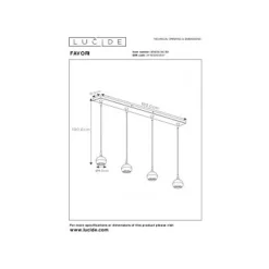Lucide FAVORI - Hanglamp - 4xGU10 - Zwart New