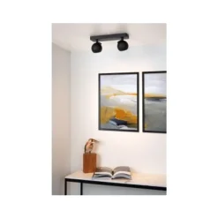 Lucide FAVORI - Plafondspot - 2xGU10 - Zwart Outlet