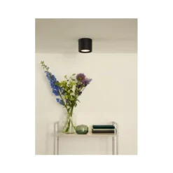 Lucide FEDLER Plafondspot Dim-to-warm GU10 Rond Zwart Clearance