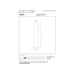 Lucide FEDOR - Sokkellamp Buiten - 1xE27 - IP44 - Zwart Discount