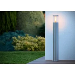 Lucide FEDOR - Sokkellamp Buiten - 1xE27 - IP44 - Mat chroom Sale