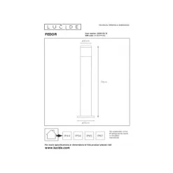 Lucide FEDOR - Sokkellamp Buiten - 1xE27 - IP44 - Mat chroom Sale
