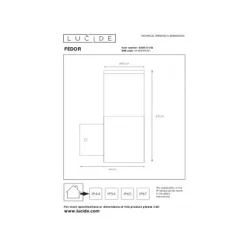 Lucide FEDOR - Wandlamp Buiten - 1xE27 - IP44 - Zwart Best