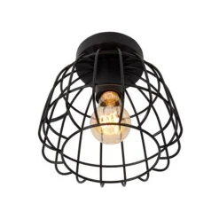 Lucide FILOX Plafonnière-Zwart-Ø20-1xE27-40W-Metaal New