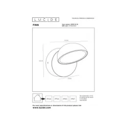 Lucide FINN Wandlamp Buiten-Zwart-LED-12W-3000K-IP54 Online