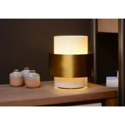 Lucide FIRMIN - Tafellamp - Ø 20 cm - 1xE27 - Mat Goud / Messing Best
