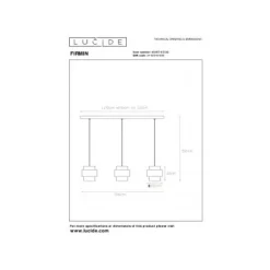 Lucide FIRMIN Hanglamp-Mat Go.-3xE27-40W-Glas Best