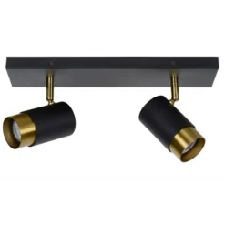 Lucide FLORIS - Plafondspot - Ø 10 cm - 2xGU10 - Zwart Hot