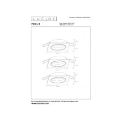 Lucide FOCUS - Inbouwspot - LED Dimb. - GU10 - 3x5W 3000K - Wit - Set van 3 Outlet
